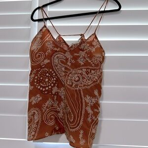 ZARA brown scarf cami-size large